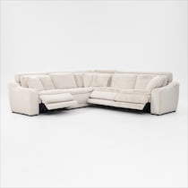 luca reclining white sectional   