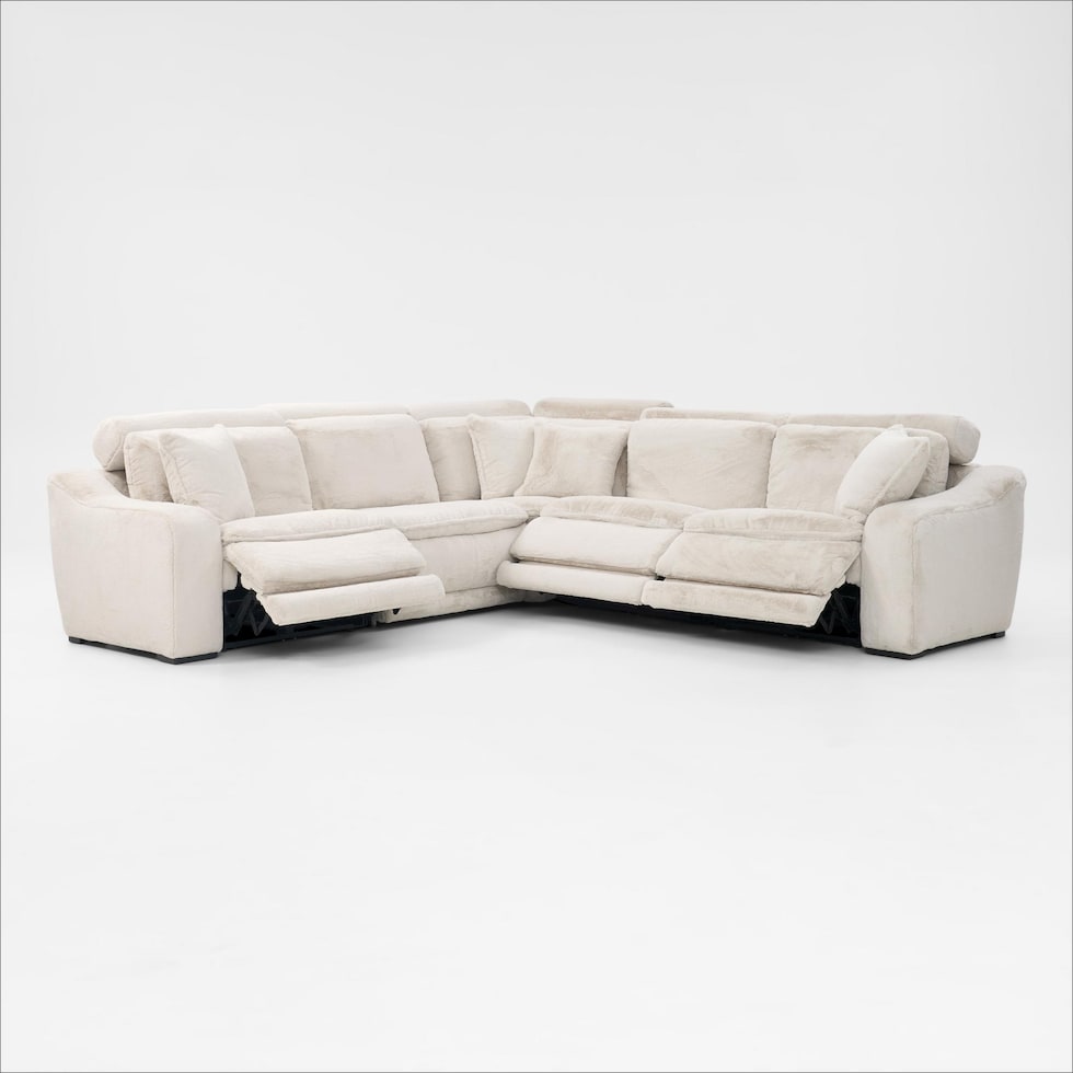 luca reclining white sectional   