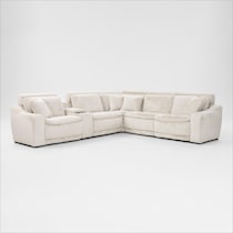 luca reclining white sectional   