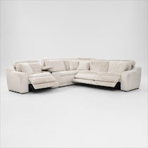 luca reclining white sectional   