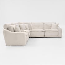 luca reclining white sectional   