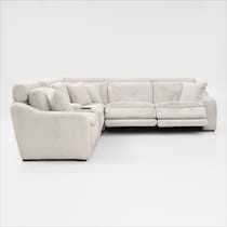 luca reclining white sectional   