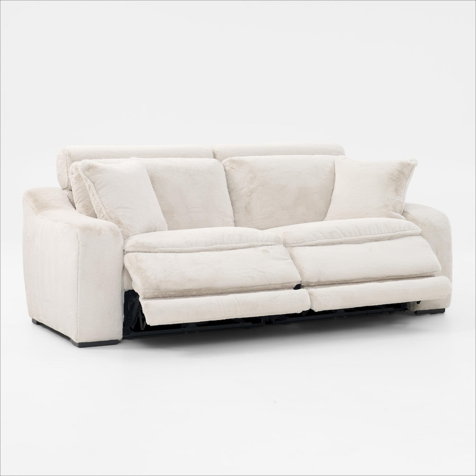 luca reclining white sofa   