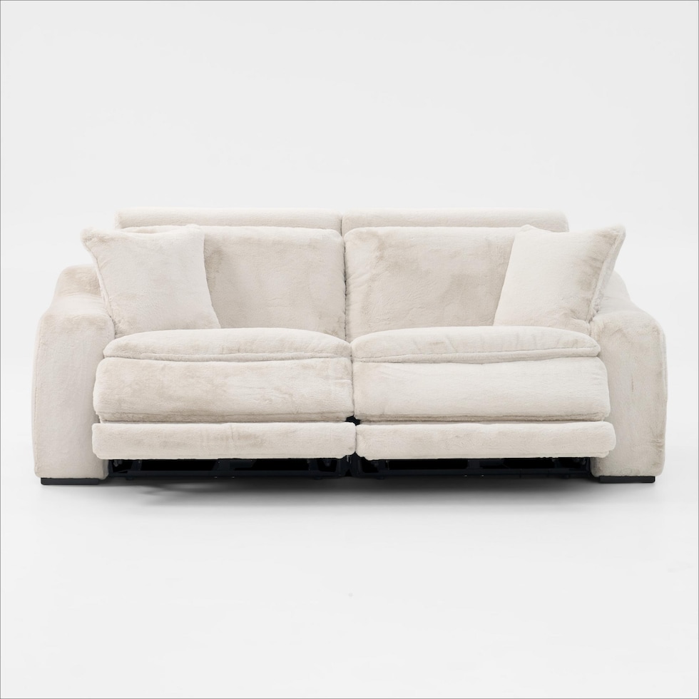 luca reclining white sofa   