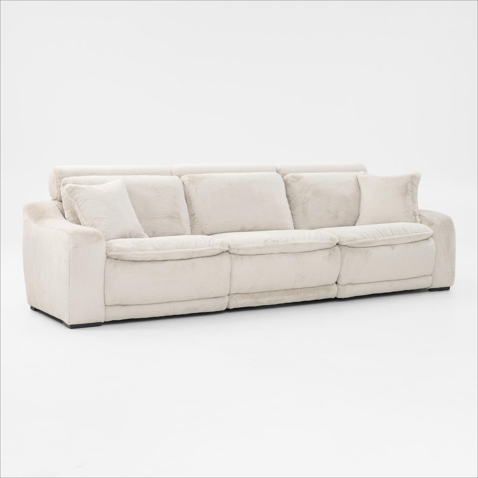 luca reclining white sofa   