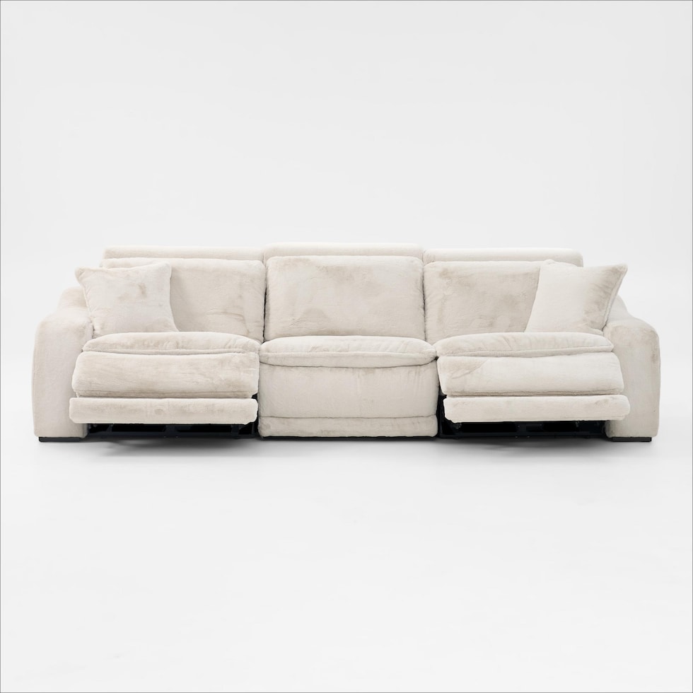 luca reclining white sofa   