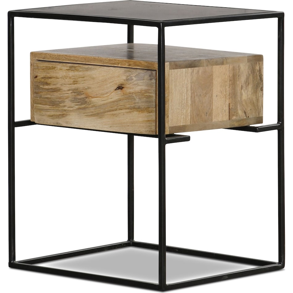 luca black and brown side table   