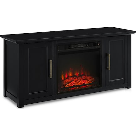 Lucas 48” TV Stand with Fireplace - Black