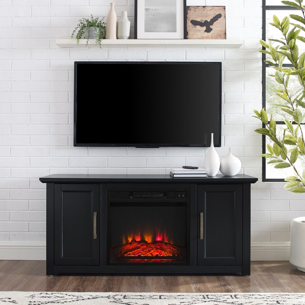 lucas black fireplace tv stand   