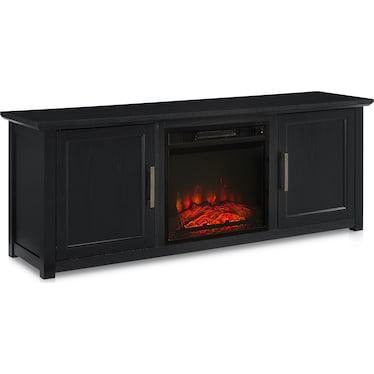 Lucas 58” TV Stand with Fireplace - Black