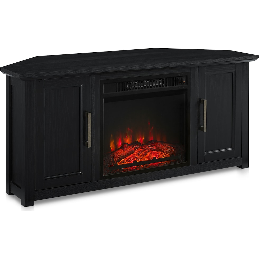 lucas black fireplace tv stand   