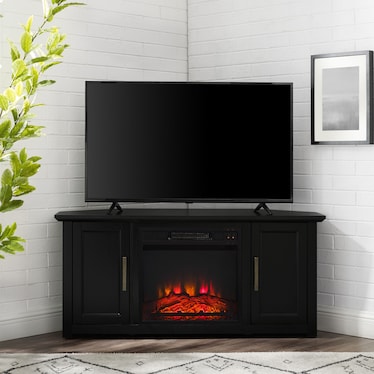 Lucas Corner TV Stand with Fireplace