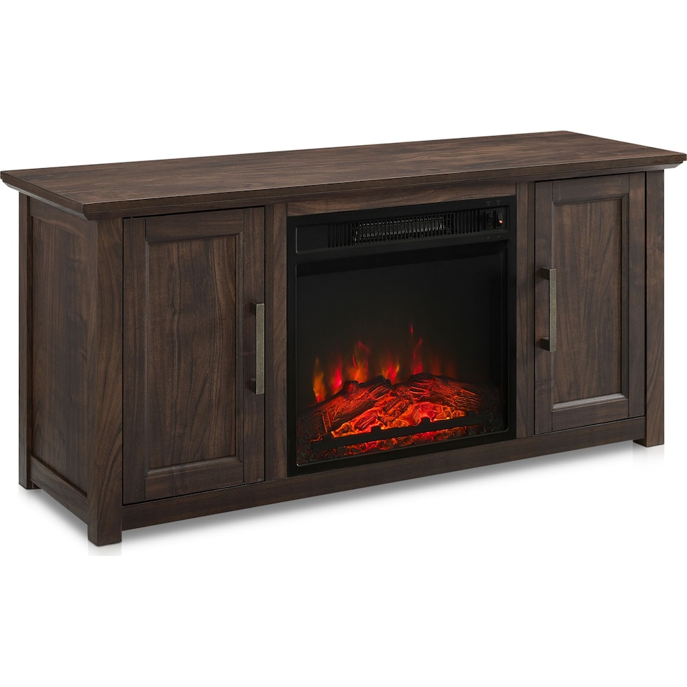 lucas dark brown fireplace tv stand   