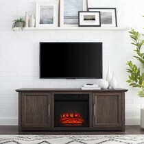 lucas dark brown fireplace tv stand   