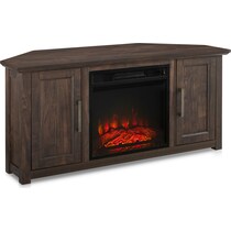 lucas dark brown fireplace tv stand   