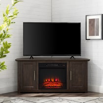 lucas dark brown fireplace tv stand   