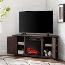 lucas dark brown fireplace tv stand   