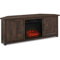 lucas dark brown fireplace tv stand   