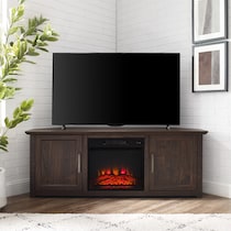 lucas dark brown fireplace tv stand   