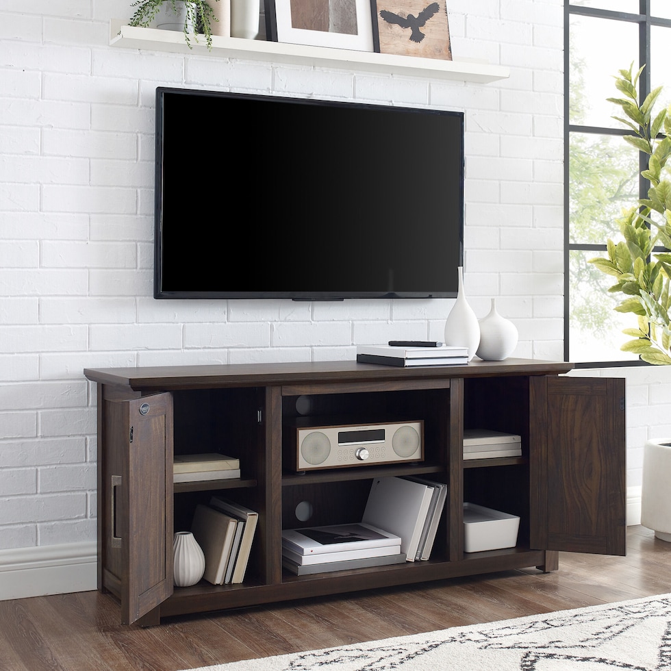 lucas dark brown tv stand   