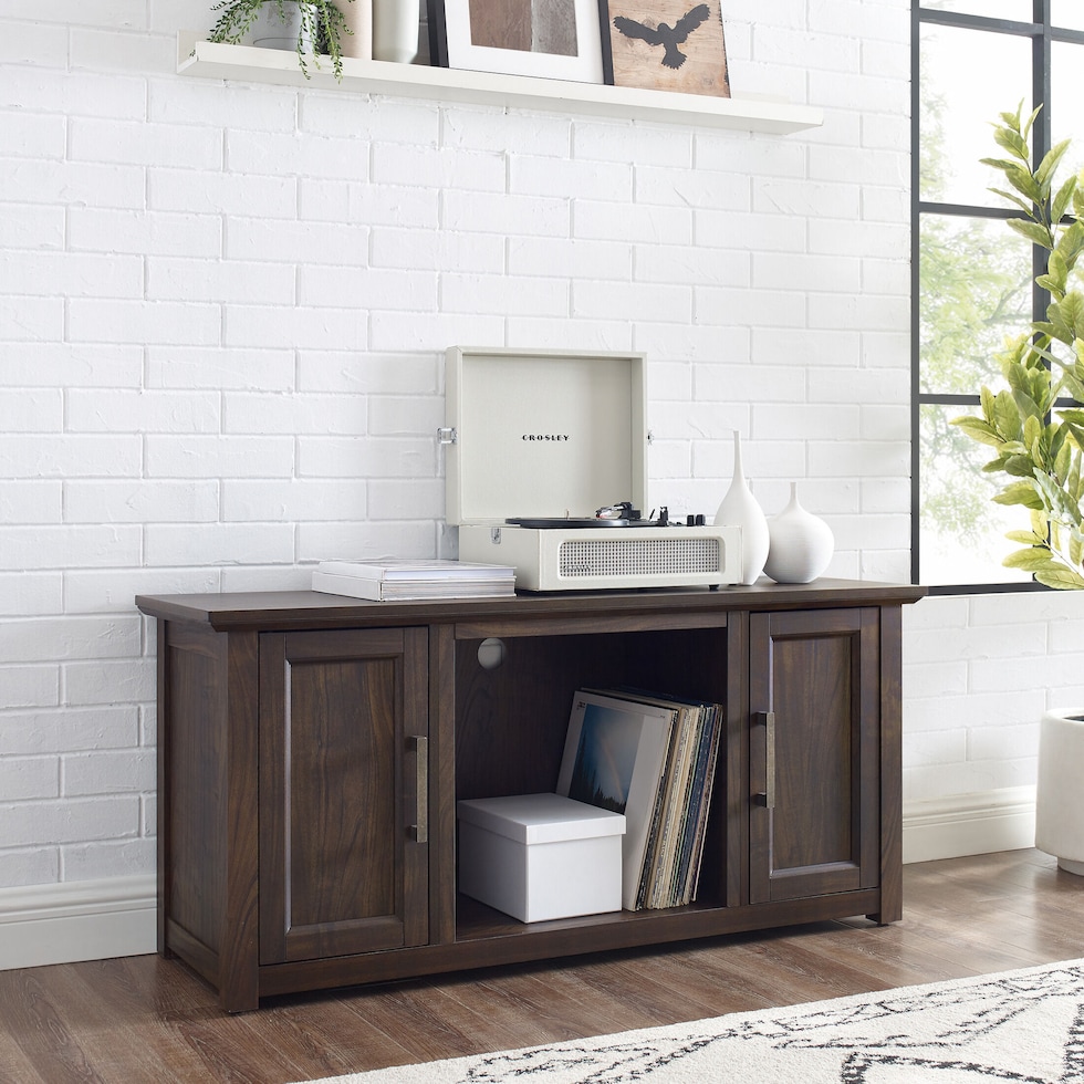 lucas dark brown tv stand   