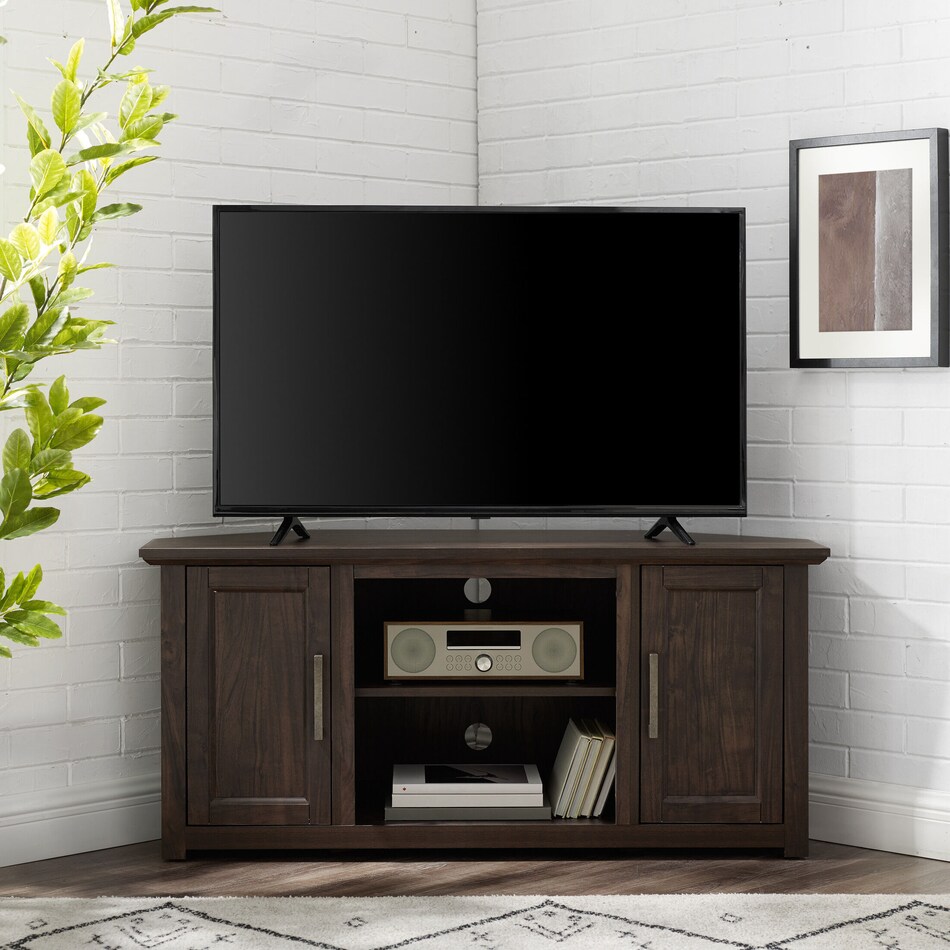 lucas dark brown tv stand   