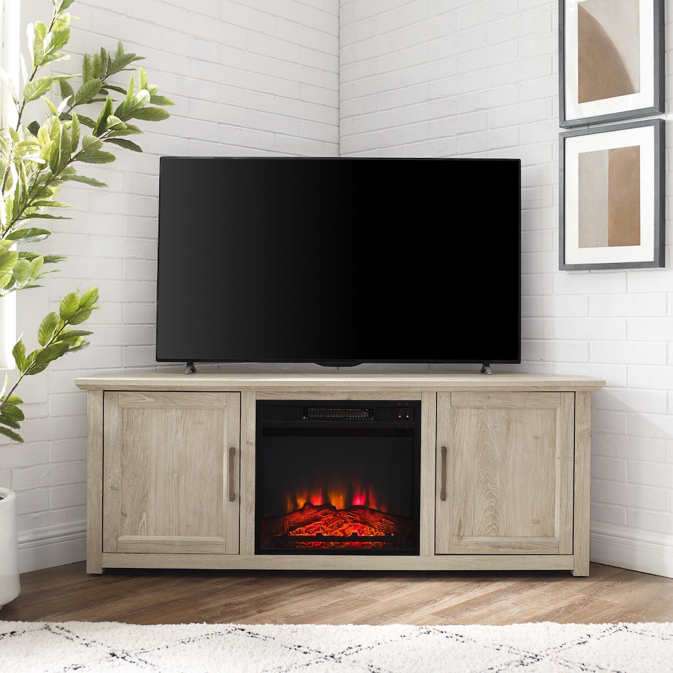 lucas light brown fireplace tv stand   