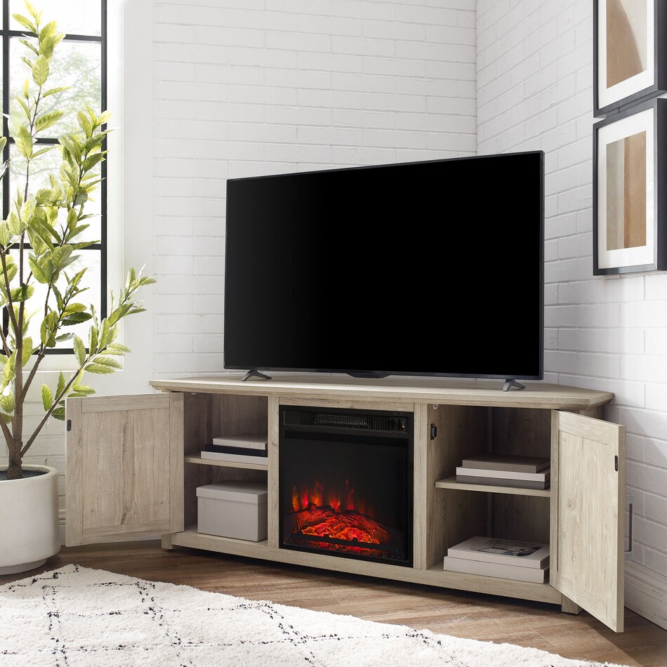 lucas light brown fireplace tv stand   