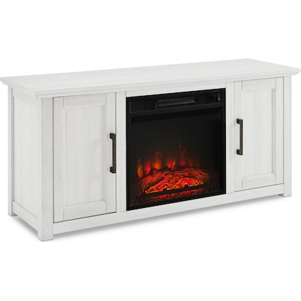Lucas 48” TV Stand with Fireplace - White