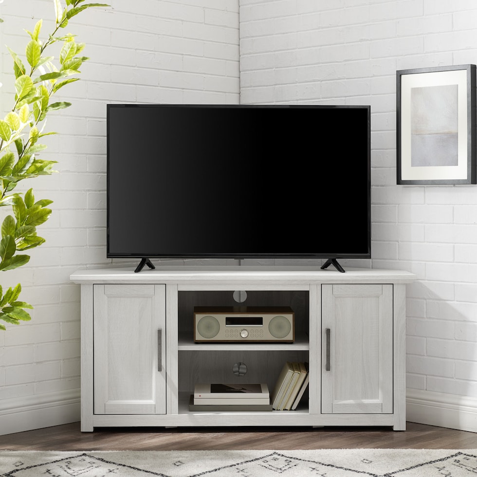 lucas white tv stand   