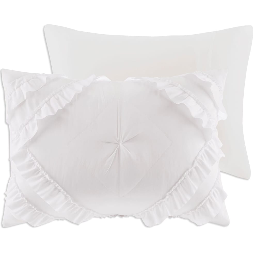 lucia white full queen bedding set   