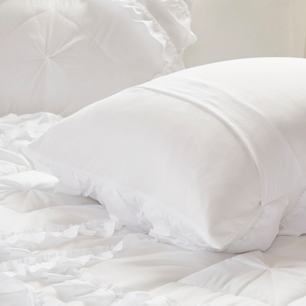 lucia white full queen bedding set   
