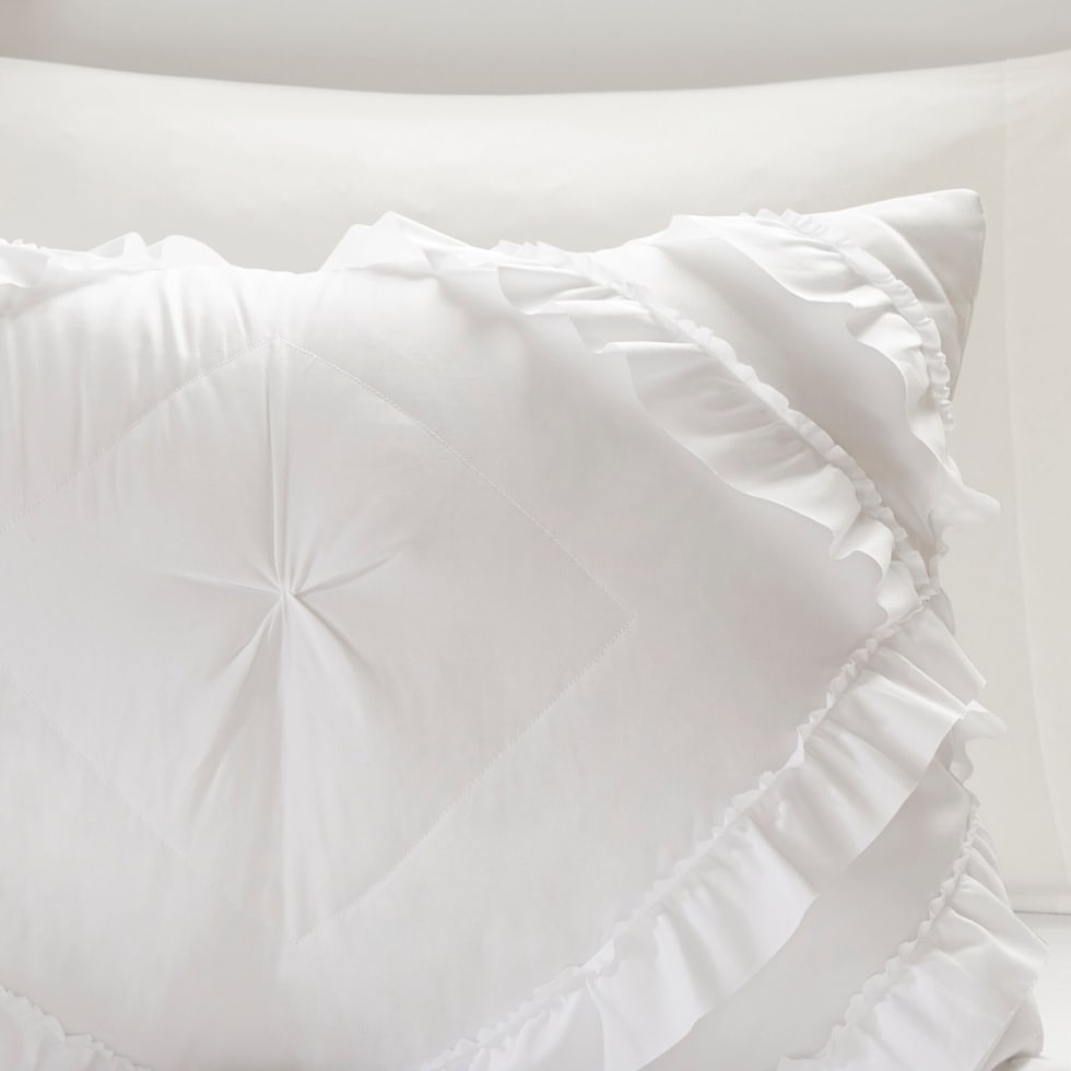 lucia white full queen bedding set   