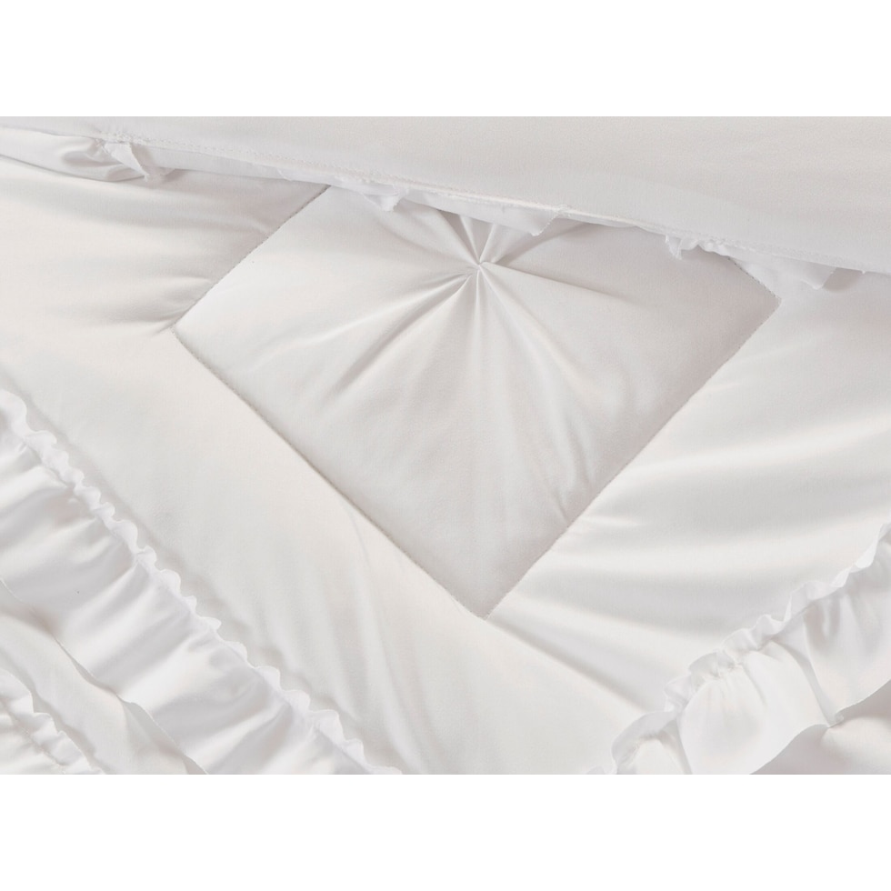 lucia white full queen bedding set   
