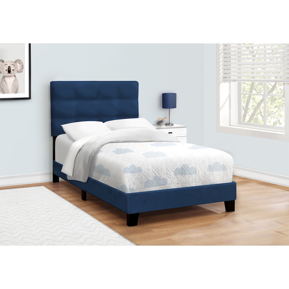 luella blue twin bed   