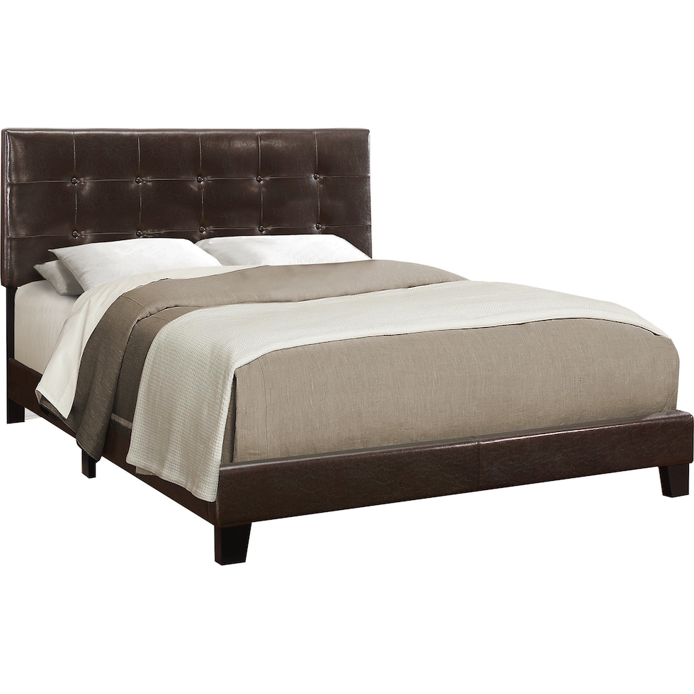 luella dark brown queen bed   