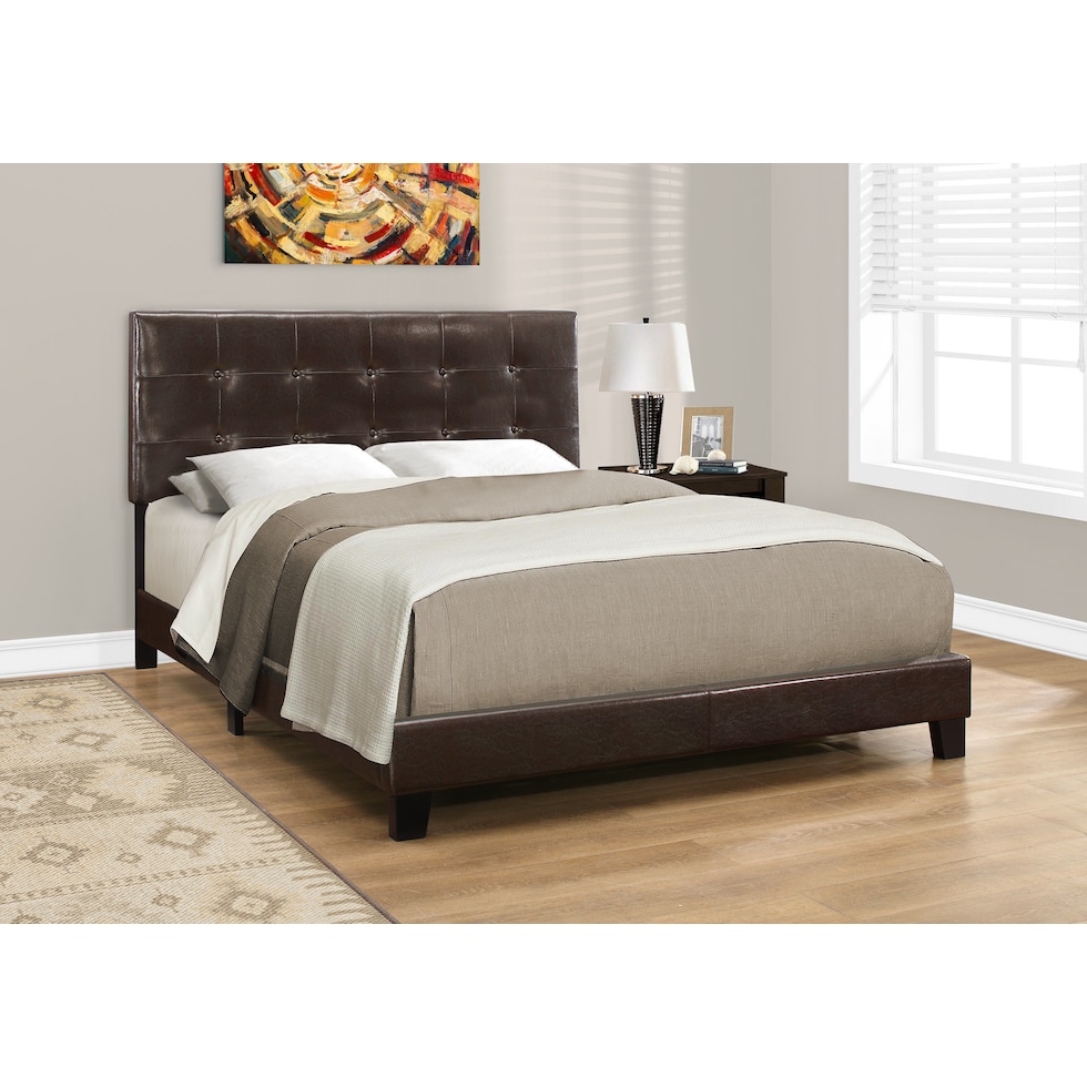 luella dark brown queen bed   