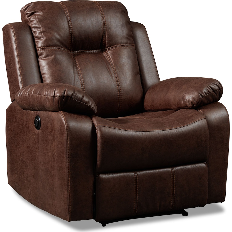 luka dark brown recliner   