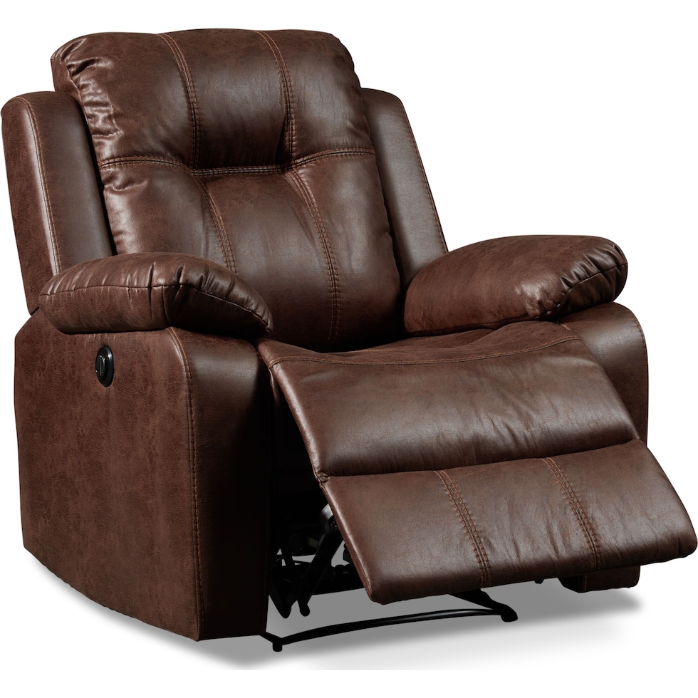 luka dark brown recliner   