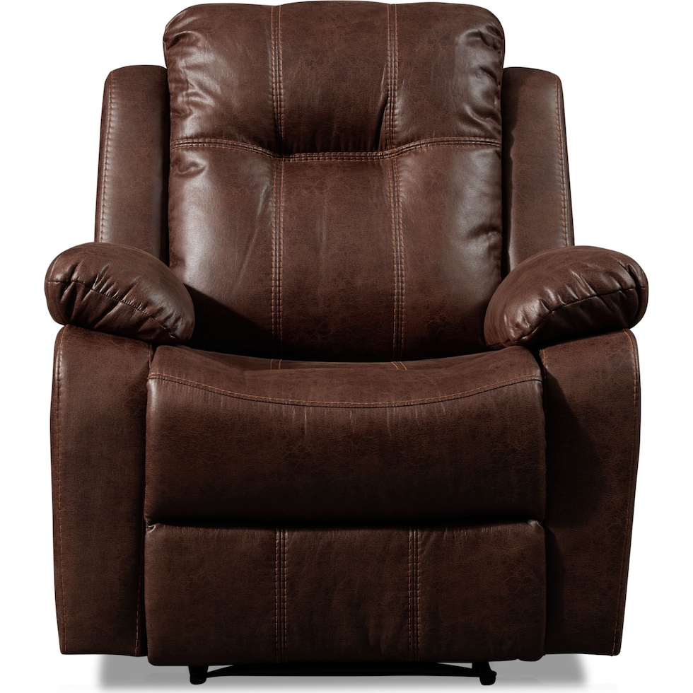 luka dark brown recliner   