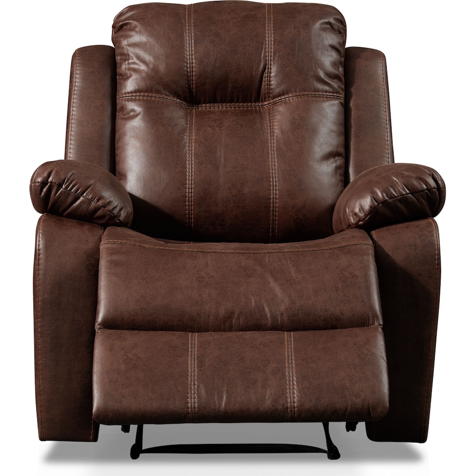 luka dark brown recliner   