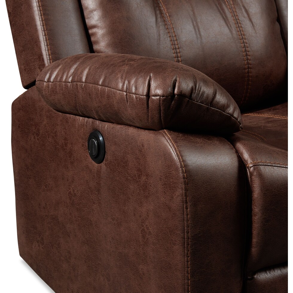 luka dark brown recliner   