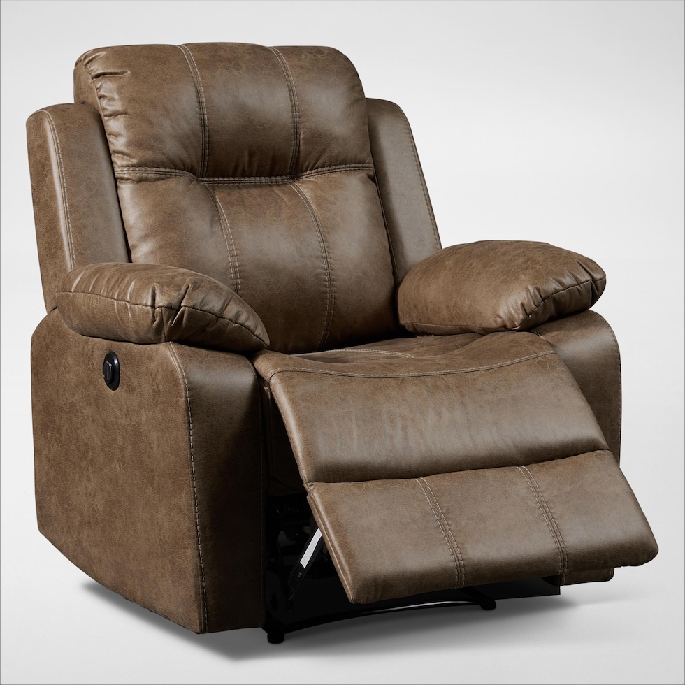 luka light brown recliner   