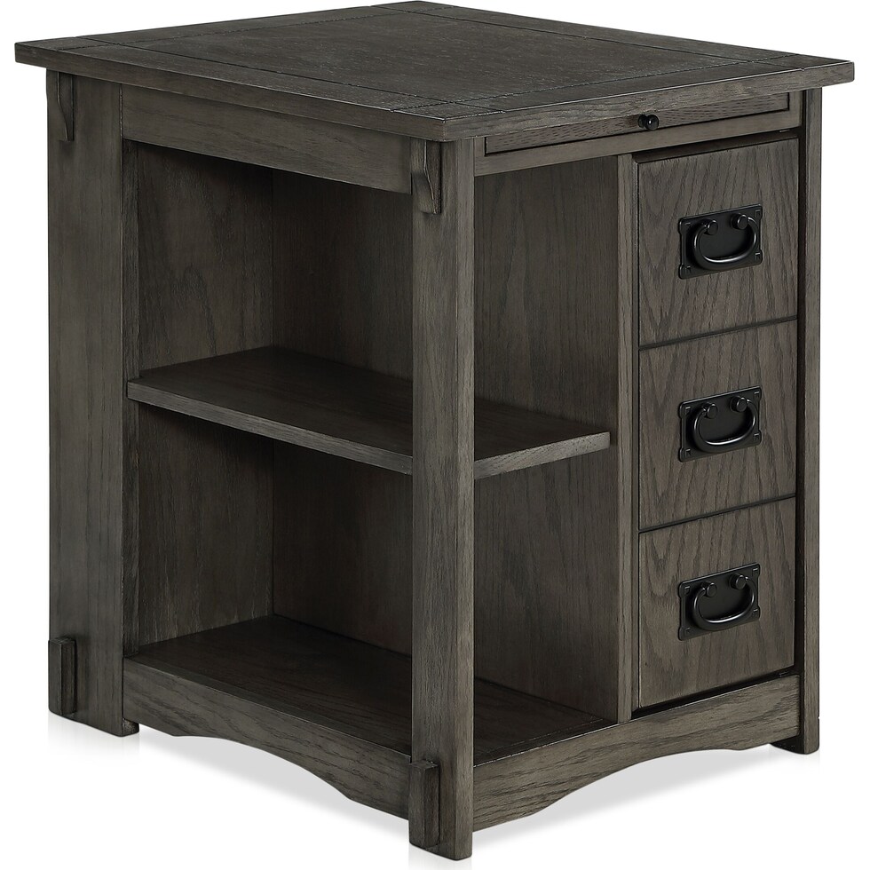luke gray side table   