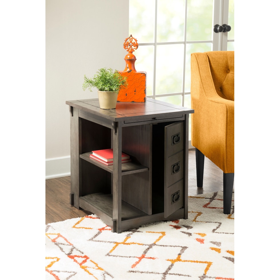 luke gray side table   