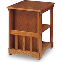 luke light brown chairside table   