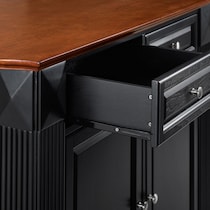 luther black kitchen island set   