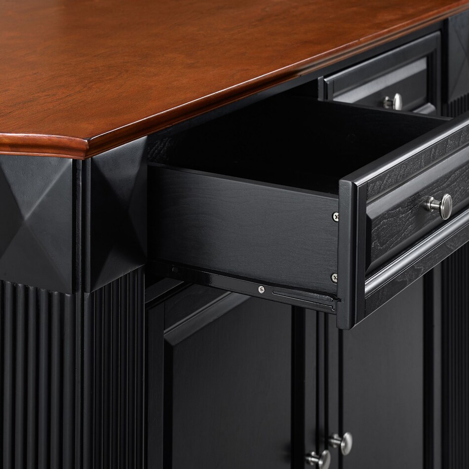 luther black kitchen island set   