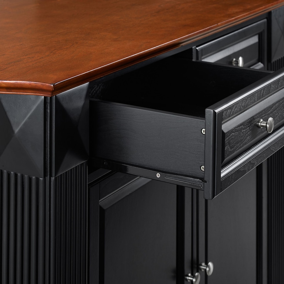 luther black kitchen island set   
