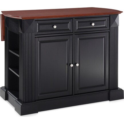 Luther Drop-Leaf Kitchen Island - Black
